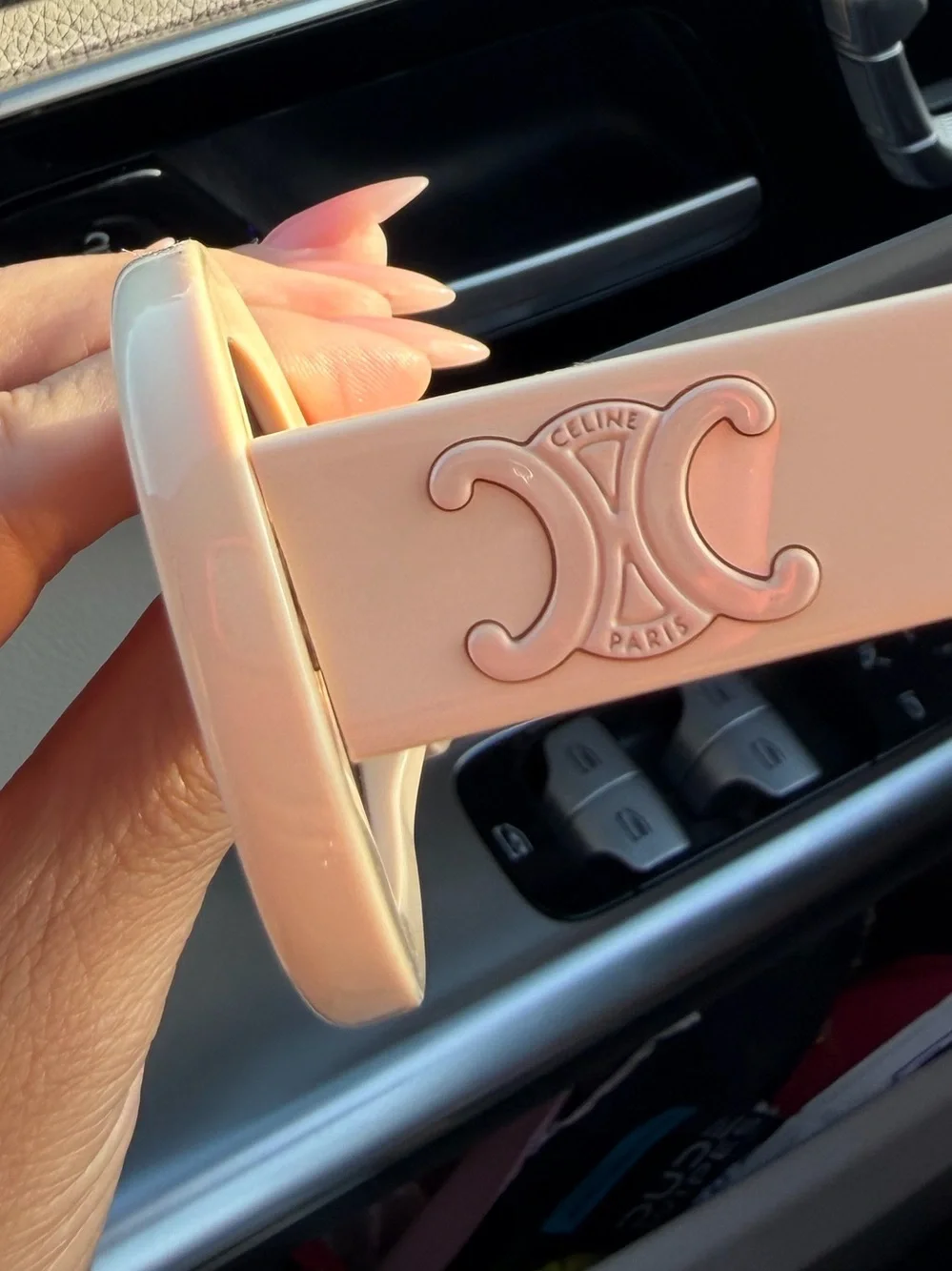 Celine Triomphe Oval Sunglasses, 52mm color ivory/brown solid - Picture 7 of 11